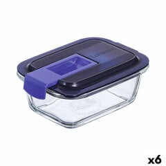 Герметичная коробочка для завтрака Luminarc Easy Box Синий Cтекло (380 ml) (6 штук) цена и информация | Посуда для хранения еды | 220.lv