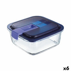 Герметичная коробочка для завтрака Luminarc Easy Box Синий Cтекло (6 штук) (1,22 L) цена и информация | Посуда для хранения еды | 220.lv