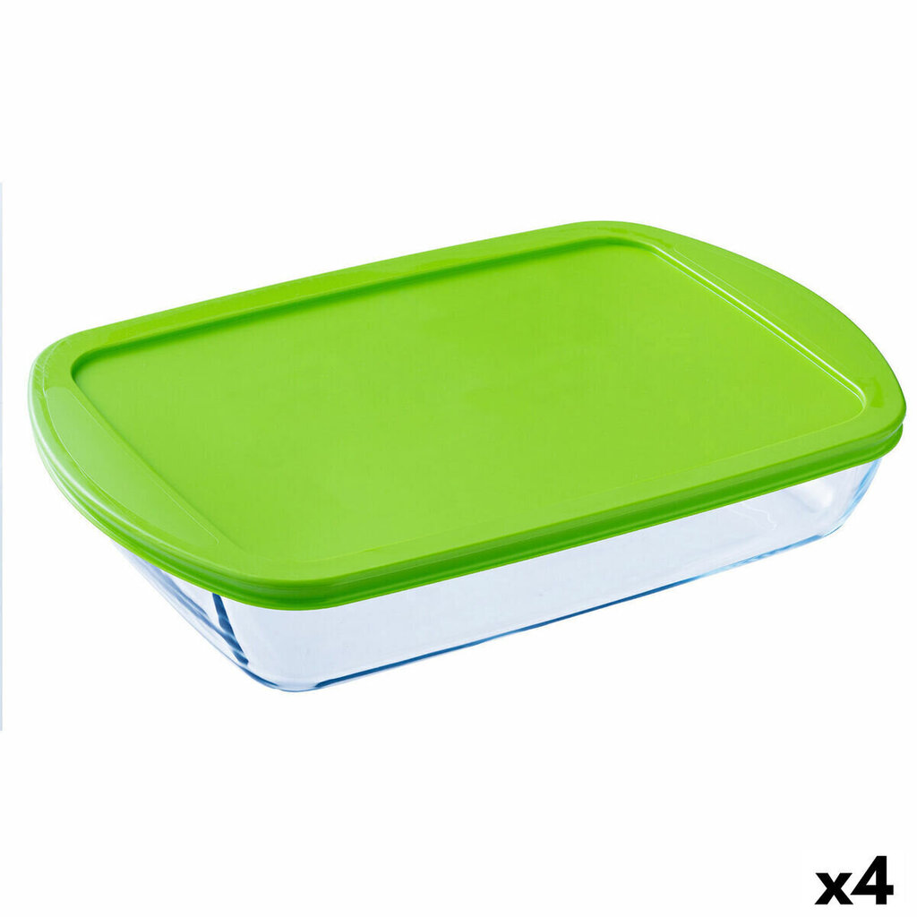 Taisnstūra Pusdienu kastīte ar Vāku Pyrex Cook & store Caurspīdīgs Silikona Stikls (4,5 L) (4 gb.) cena un informācija | Trauki pārtikas uzglabāšanai | 220.lv