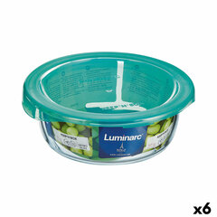 Apaļa Pusdienu Kastīte ar Vāku Luminarc Keep'n Lagon 13,5 x 6 cm Tirkīzs 680 ml Stikls (6 gb.) cena un informācija | Trauki pārtikas uzglabāšanai | 220.lv