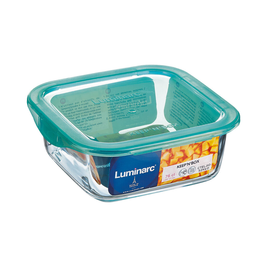 Kvadrātveida Pusdienu Kastīte ar Vāku Luminarc Keep'n Lagon 10 x 5,4 cm Tirkīzs 380 ml Daudzkrāsains Stikls (6 gb.) cena un informācija | Trauki pārtikas uzglabāšanai | 220.lv