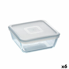 Квадратная коробочка для завтраков с крышкой Pyrex Cook & Freeze 850 ml 14 x 14 cm Прозрачный Силикон Cтекло (6 штук) цена и информация | Посуда для хранения еды | 220.lv