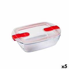 Герметичная коробочка для завтрака Pyrex Cook & Heat 24 x 15,5 x 7 cm 1,1 L Прозрачный Cтекло (5 штук) цена и информация | Посуда для хранения еды | 220.lv