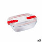 Hermētiska Pusdienu Kastīte Pyrex Cook & Heat 24 x 15,5 x 7 cm 1,1 L Caurspīdīgs Stikls (5 gb.) cena un informācija | Trauki pārtikas uzglabāšanai | 220.lv