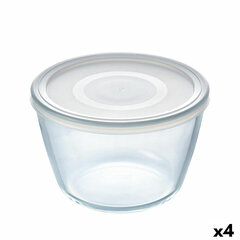 Круглая коробочка для завтраков с крышкой Pyrex Cook & Freeze 1,6 L 17 x 17 x 12 cm Прозрачный Силикон Cтекло (4 штук) цена и информация | Посуда для хранения еды | 220.lv