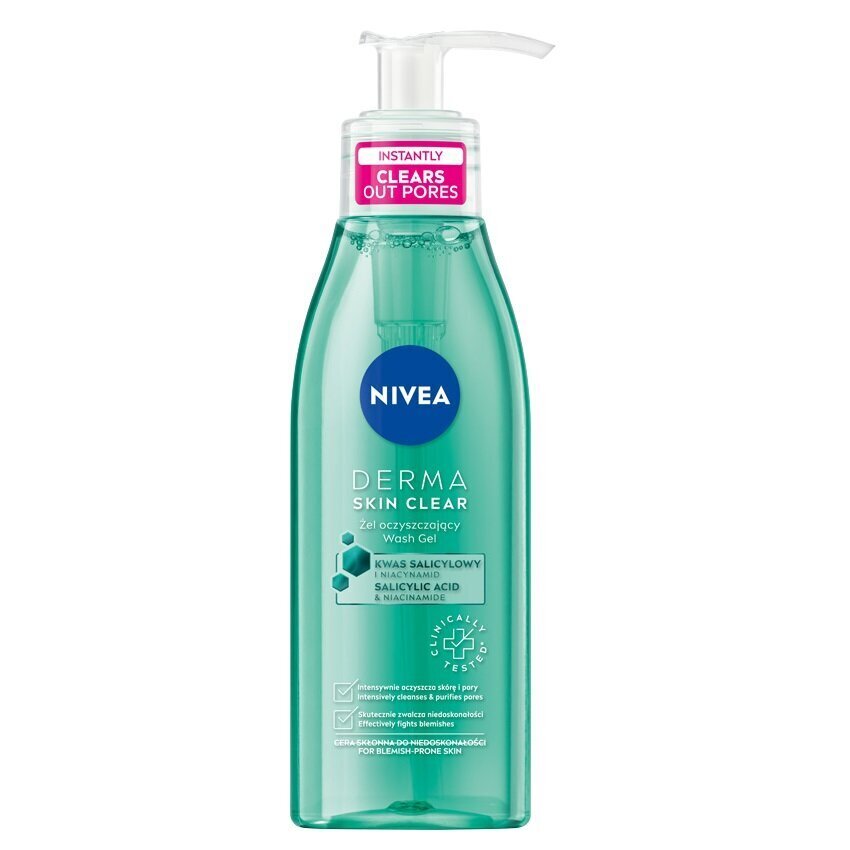 Attīrošs līdzeklis pret ādas nepilnībām Nivea Derma Skin Clear, 150 ml cena un informācija | Sejas ādas kopšana | 220.lv