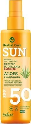 Ūdensizturīgs sauļošanās pieniņš Farmona Sun SPF50, 200 ml cena un informācija | Sauļošanās krēmi | 220.lv