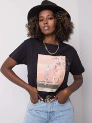 T-krekls, melns цена и информация | Женские футболки | 220.lv