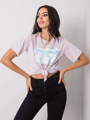 Фиолетовая хлопковая футболка с надписью  цена и информация | Женские футболки | 220.lv