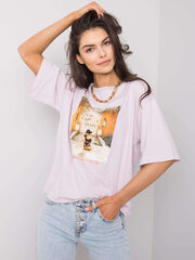 T-krekls, gaiši violets цена и информация | Женские футболки | 220.lv