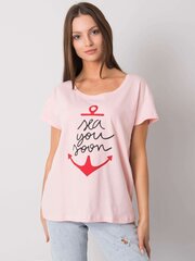 T-krekls, gaiši rozā цена и информация | Футболка женская | 220.lv