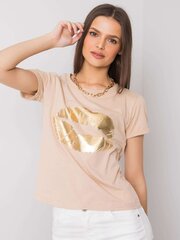 T-krekls, bēšs цена и информация | Женские футболки | 220.lv
