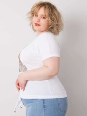Женская короткая блуза в рубчик RUE PARIS, белая  цена и информация | Женские футболки | 220.lv