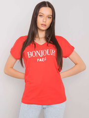 T-krekls, sarkans цена и информация | Женские футболки | 220.lv