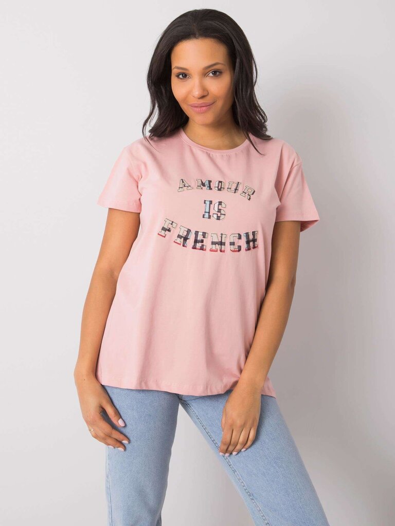 T-krekls, gaiši rozā cena un informācija | T-krekli sievietēm | 220.lv