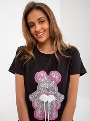 T-krekls, melns un rozā цена и информация | Женские футболки | 220.lv