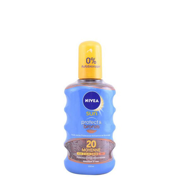 Sauļošanās eļļa Nivea Protect & Bronze 200 ml Spf 20 Spray cena un informācija | Sauļošanās krēmi | 220.lv