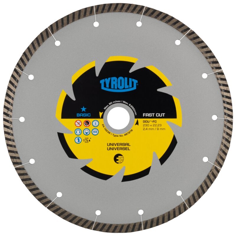 Griešanas disks Tyrolit, 230 x 2,4 x 22,23 mm cena un informācija | Rokas instrumenti | 220.lv