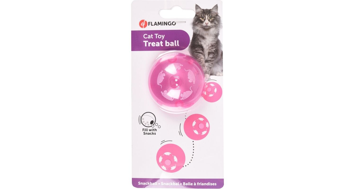 Flamingo kaķu rotaļlietu kārumu bumbiņa ø 5,5 cm cena un informācija | Rotaļlietas kaķiem | 220.lv