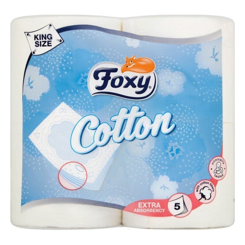 Tualetes Papīra Cotton Foxy (4 uds) cena un informācija | Tualetes papīrs, papīra dvieļi | 220.lv