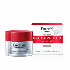 Ночной антивозрастной крем Eucerin Hyaluron Filler + Volume Lift цена и информация | Наносите на чистую кожу лица. Подержите около 10-15 минут и смойте водой. | 220.lv