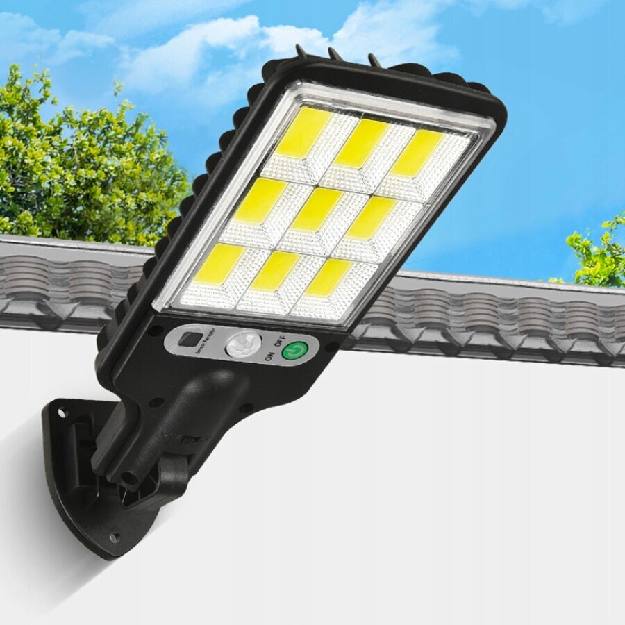 LED COB āra saules lampa ar kustības sensoru un krēslas sensoru цена и информация | Āra apgaismojums | 220.lv