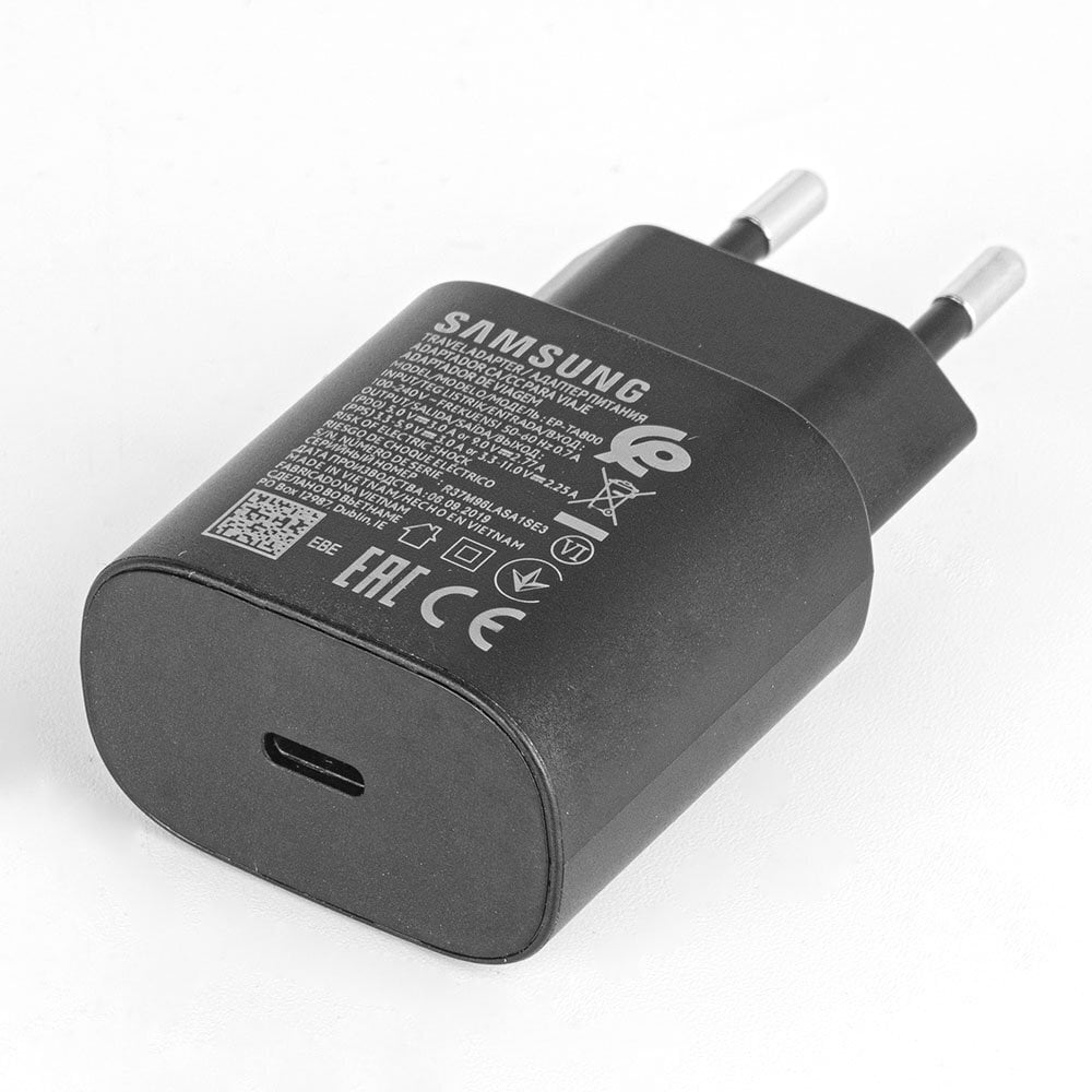 EP-TA800EBE Samsung USB-C 25 W lādētājs, melns (bulk) цена и информация | Lādētāji un adapteri | 220.lv