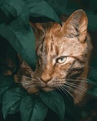 Картина по номерам Дикая кошка в листьях Oh Art!, 40x50 см   цена и информация | Живопись по номерам | 220.lv