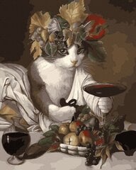 Картина по номерам 40x50 cm.  "Кошка с вином" цена и информация | Живопись по номерам | 220.lv