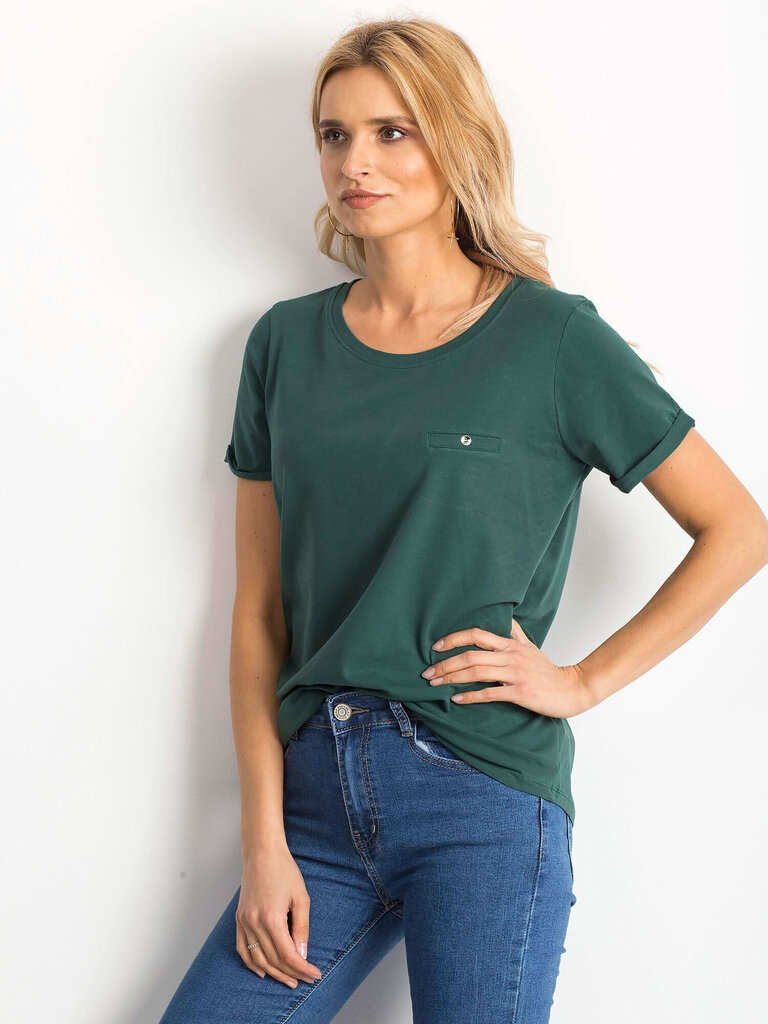 T-krekls, tumši zaļš цена и информация | T-krekli sievietēm | 220.lv