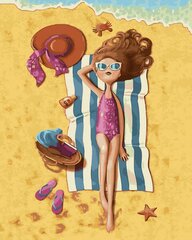 Картина по номерам 40x50 cm.  "Девочка на пляже" цена и информация | Живопись по номерам | 220.lv