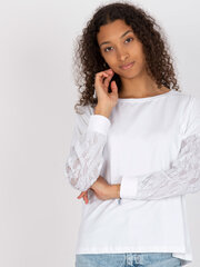 Женская короткая блуза в рубчик RUE PARIS, белая  цена и информация | Женские блузки, рубашки | 220.lv
