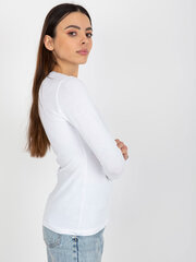 белая базовая блузка с длинным рукавом и круглым вырезом цена и информация | Женские блузки, рубашки | 220.lv