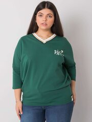 Женская блуза с декоративными рукавами RUE PARIS, темно-зеленая цена и информация | Женские блузки, рубашки | 220.lv