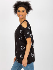 Женский топ больших размеров RUE PARIS, черный цена и информация | Женские блузки, рубашки | 220.lv