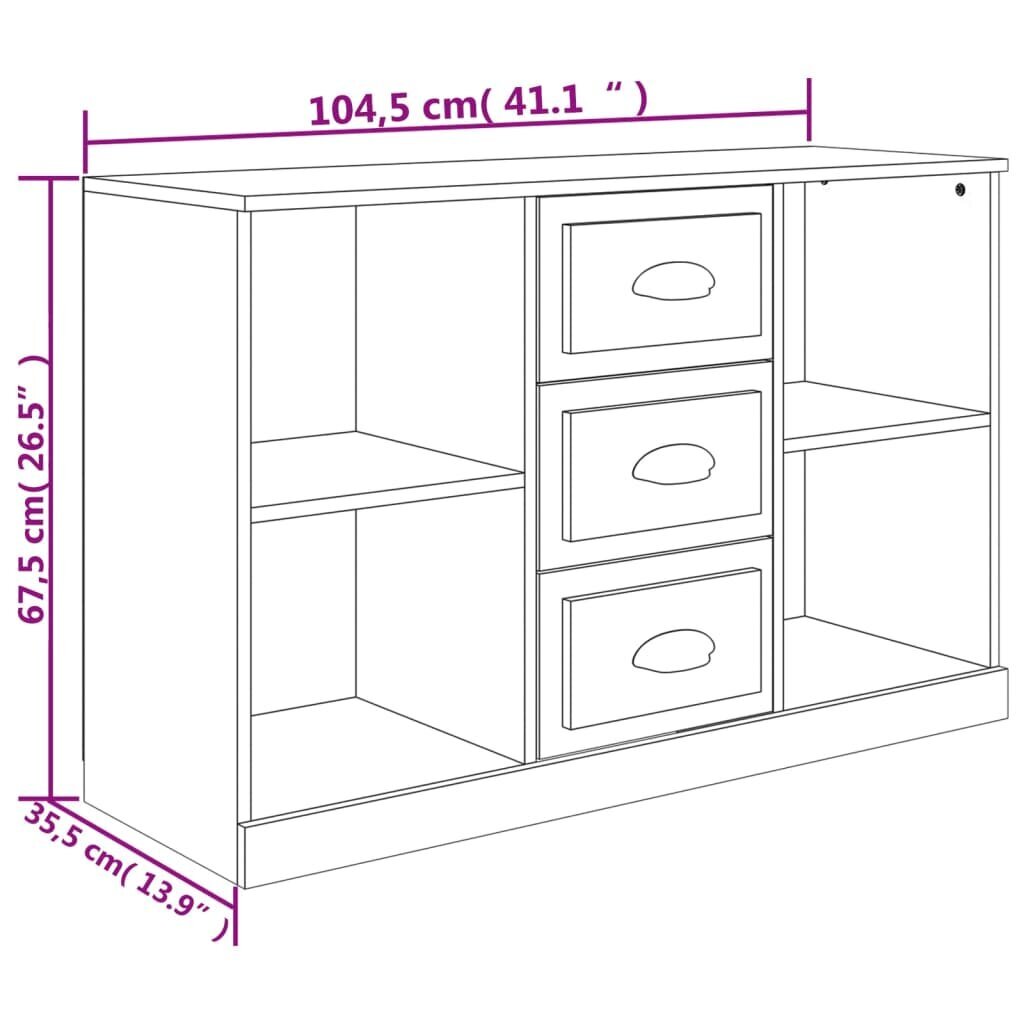 Kumode vidaXL, 104,5x35,5x67,5 cm, pelēks cena un informācija | Skapīši viesistabai | 220.lv