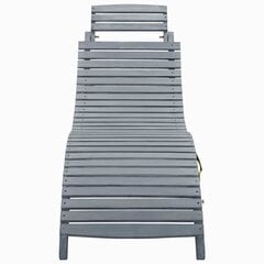 Sauļošanās zvilnis ar matraci vidaXL, 190x60x51 cm, pelēks cena un informācija | Sauļošanās krēsli | 220.lv