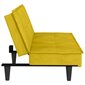 Dīvāns ar glāžu turētājiem vidaXL, 200x89x70 cm, dzeltens cena un informācija | Dīvāni | 220.lv