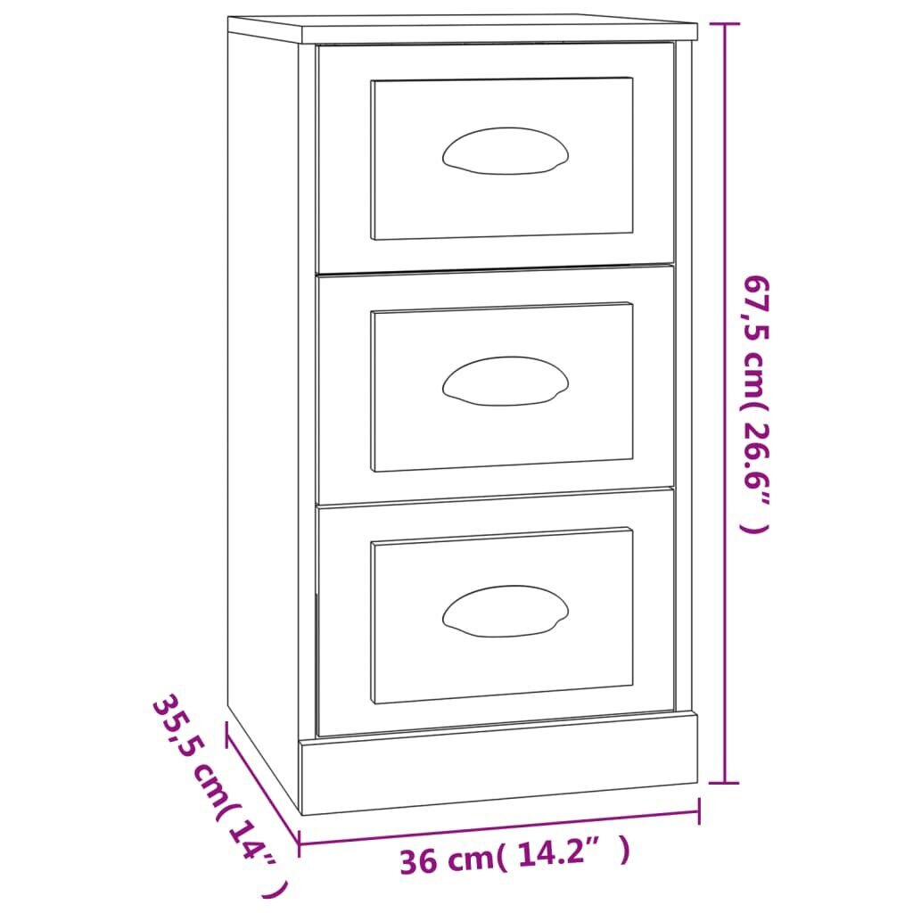 Kumode vidaXL, 36x35,5x67,5 cm, balts cena un informācija | Skapīši viesistabai | 220.lv