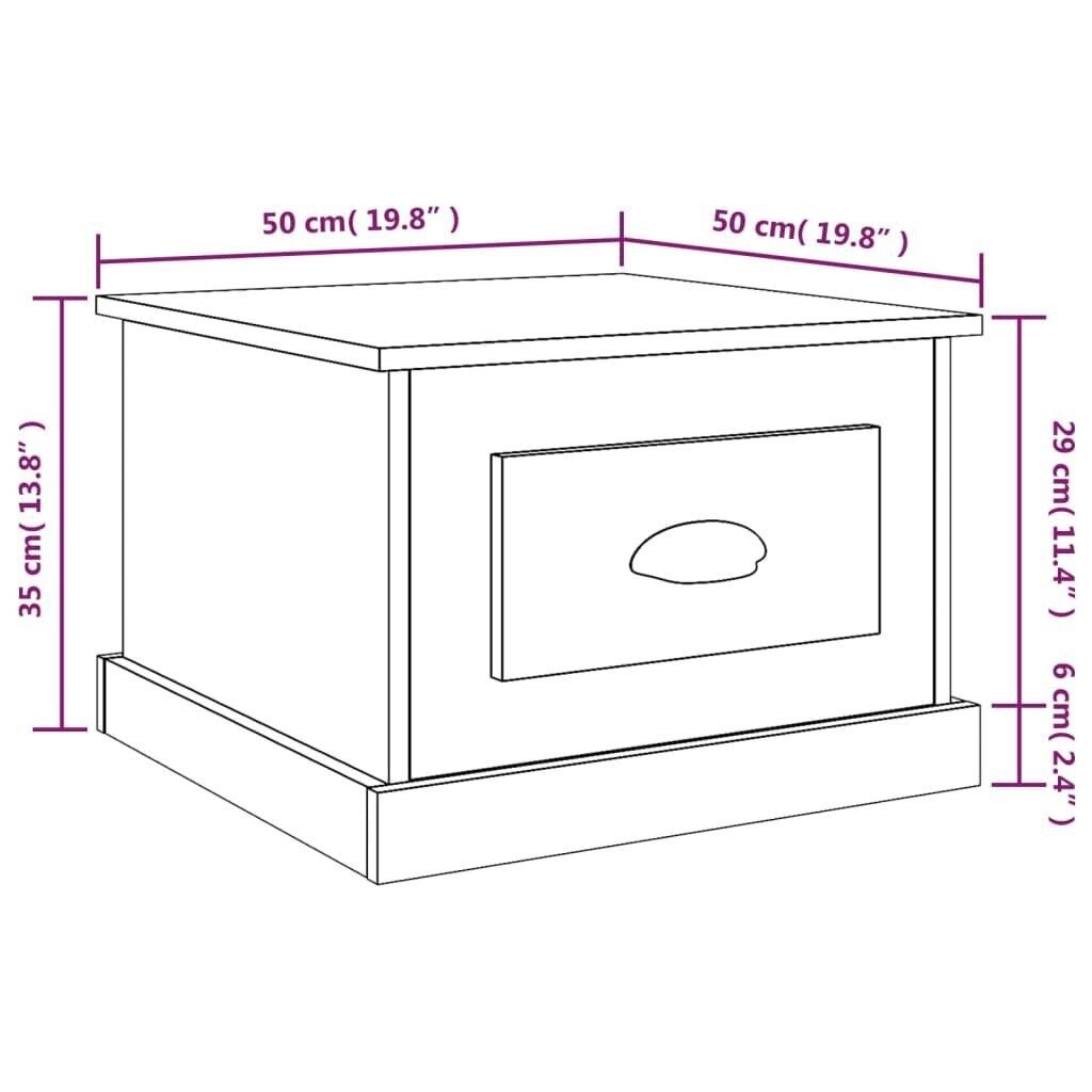 Kafijas galdiņš vidaXL, 50x50x35 cm, balts cena un informācija | Žurnālgaldiņi | 220.lv