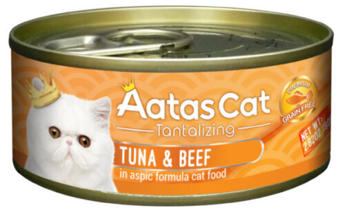 Aatas Cat Tantalizing Tuna & Beef kanna kaķiem 80g cena un informācija | Konservi kaķiem | 220.lv