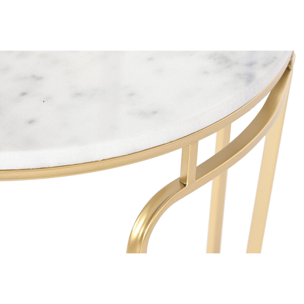 Mazs galdiņš DKD Home Decor 60 x 60 x 44,5 cm Bronza Metāls Balts Marmors cena un informācija | Žurnālgaldiņi | 220.lv