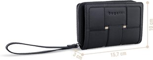 Женский кожаный кошелек на молнии Bugatti Lia RFID-кошелек, черный цена и информация | Женские кошельки, держатели для карточек | 220.lv