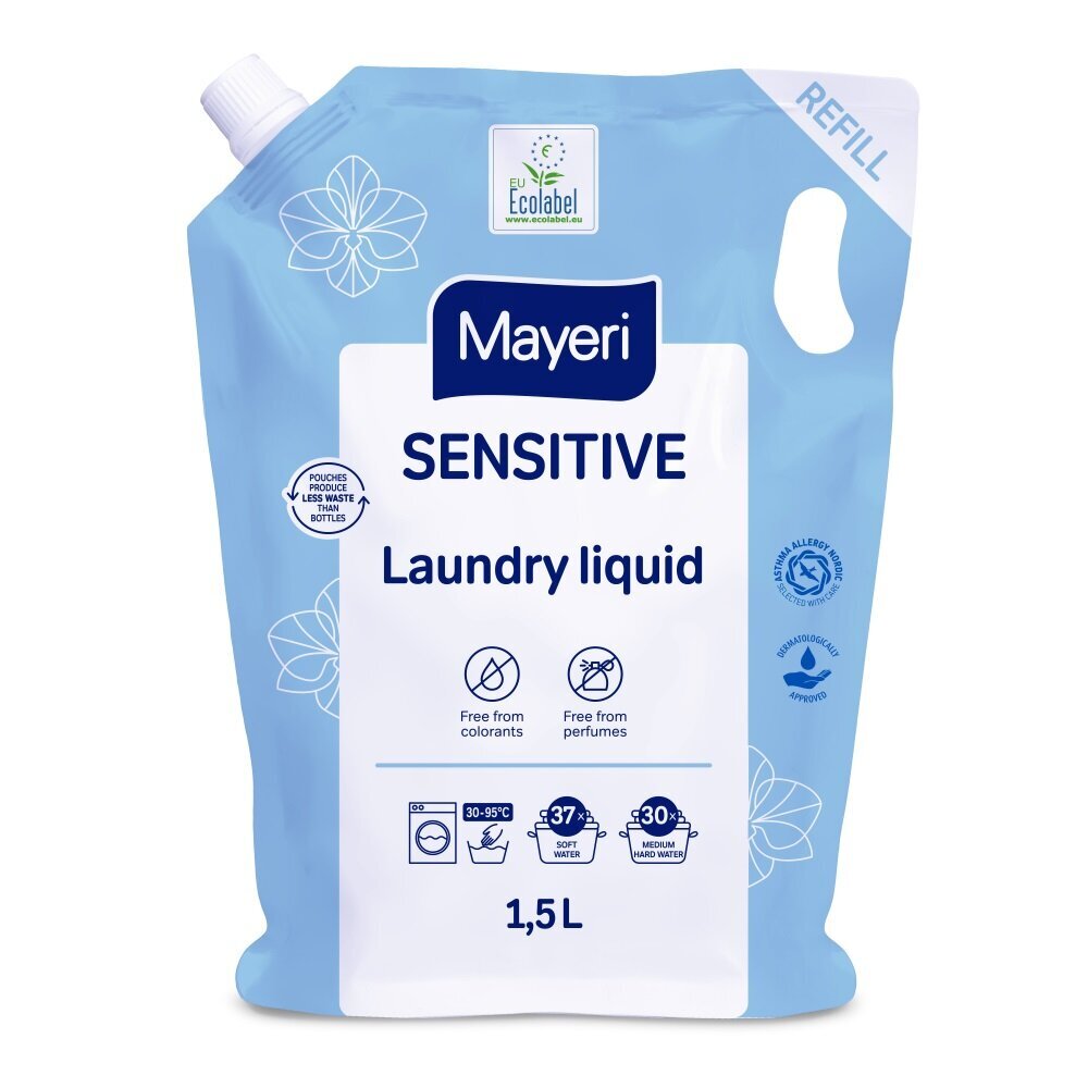 MAYERI Sensitive veļas mazgāšanas želeja 1.5L uzpilde cena un informācija | Veļas mazgāšanas līdzekļi | 220.lv