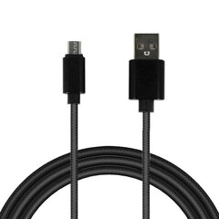 Cable TYPE 1 - USB to Micro USB - metal plugs QC 3.0 1 metre black цена и информация | Кабели для телефонов | 220.lv