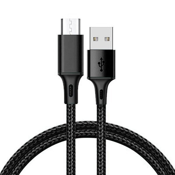 Cable TYPE 2 - USB to Micro USB - metal plugs QC 3.0 1 m, black цена и информация | Savienotājkabeļi | 220.lv