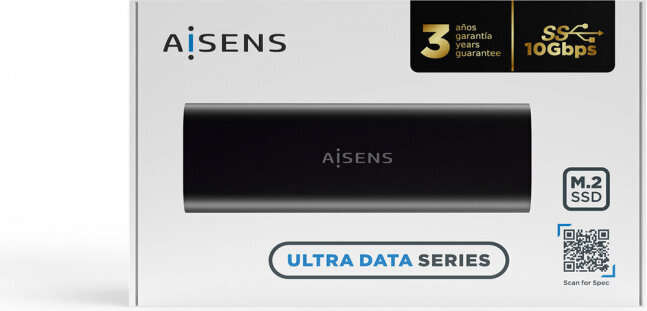 Cietā diska ietvars Aisens ASM2-014B USB Melns USB 3.2 Gen 2 (3.1 Gen 2) cena un informācija | Cieto disku somas un apvalki | 220.lv