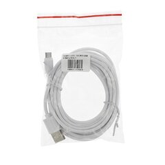 Cable - USB to Micro USB - 3 Meters WHITE цена и информация | Кабели для телефонов | 220.lv