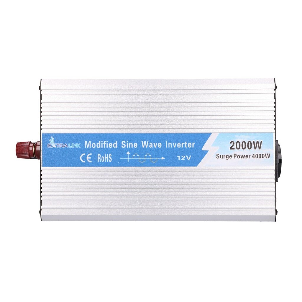 Extralink OPIM-2000W | Automašīnas sprieguma pārveidotājs | 12V, 2000W modificēta sinusa цена и информация | Adapteri un USB centrmezgli | 220.lv