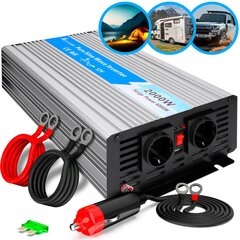 Automašīnas sprieguma pārveidotājs Extralink OPIM-2000 W 12 V, 2000 W цена и информация | Адаптеры и USB разветвители | 220.lv